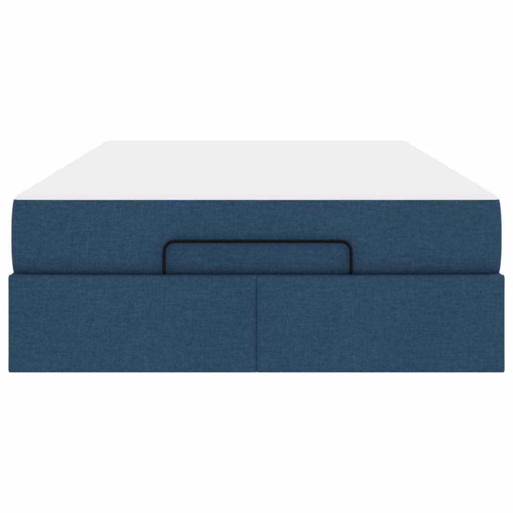 Struttura letto con materasso con materasso 2 pcs Blu Tessuto