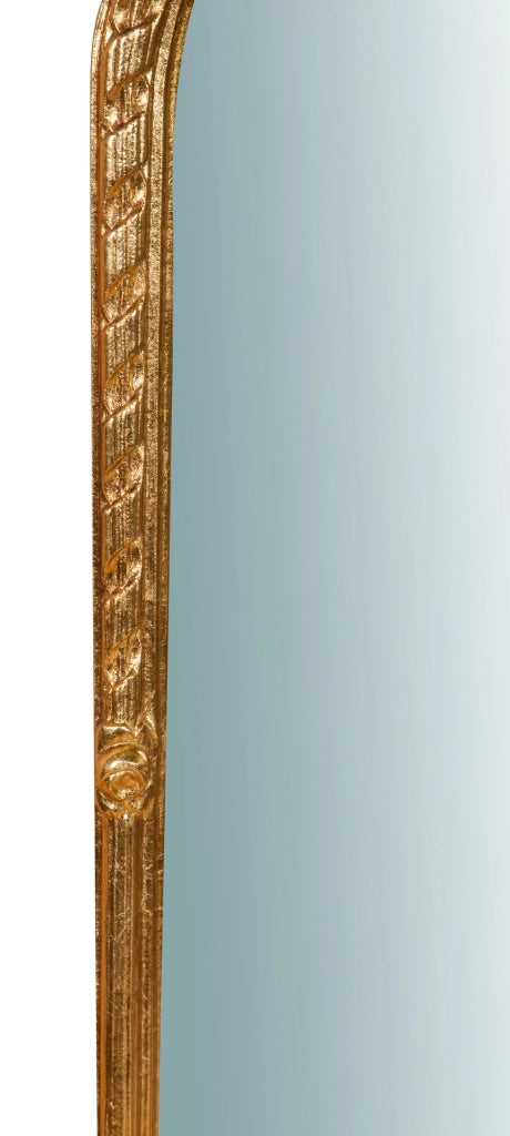 Biscottini Specchiera da parete in legno finitura foglia oro anticato L28xPR5xH69 cm Made in Italy