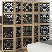 Divisorio Ambienti | Divider per stanze | Paravento 5 Pannelli Marrone e nero Legno di Paulownia