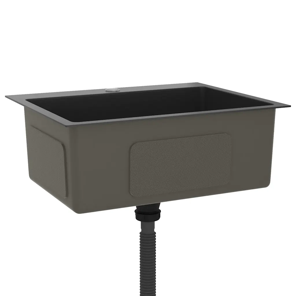 Lavello da Cucina Lavorato a Mano Nero Acciaio Inox cod mxl 54175