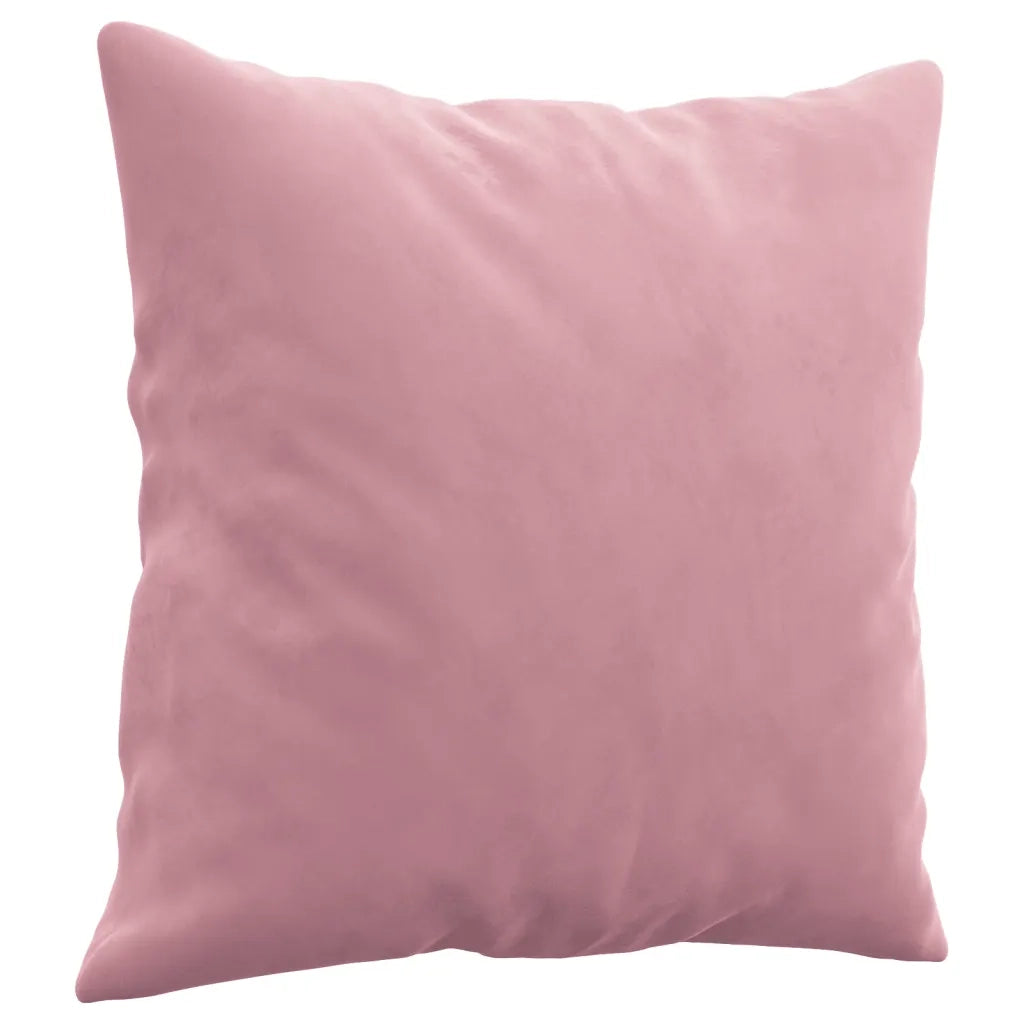 Set di Divani 2 pz con Cuscini Rosa in Velluto