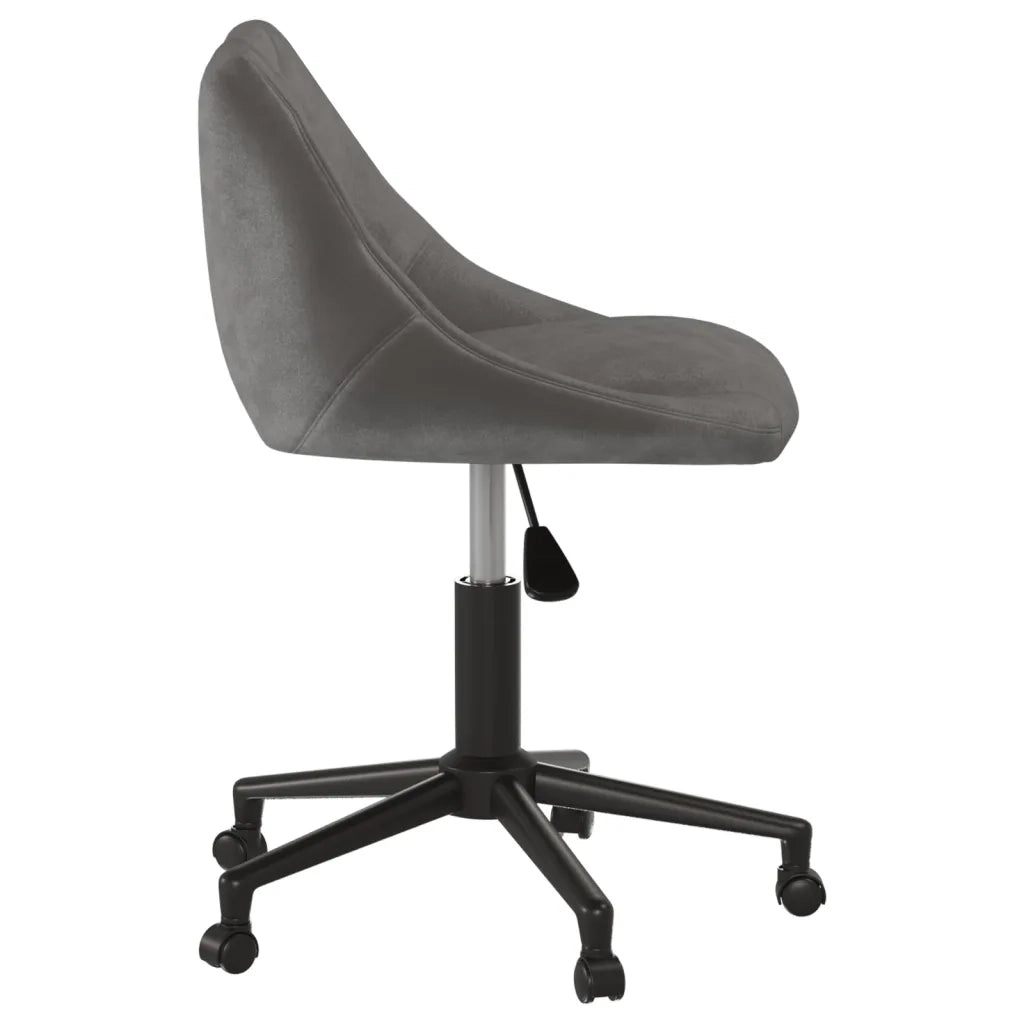 Sedia da Pranzo Girevole Grigio Scuro in Velluto 3089033