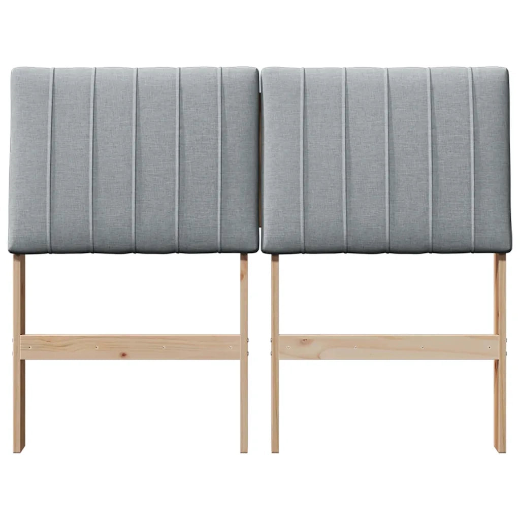 Testiera imbottita Grigio chiaro 120 cm Pino massello 879404