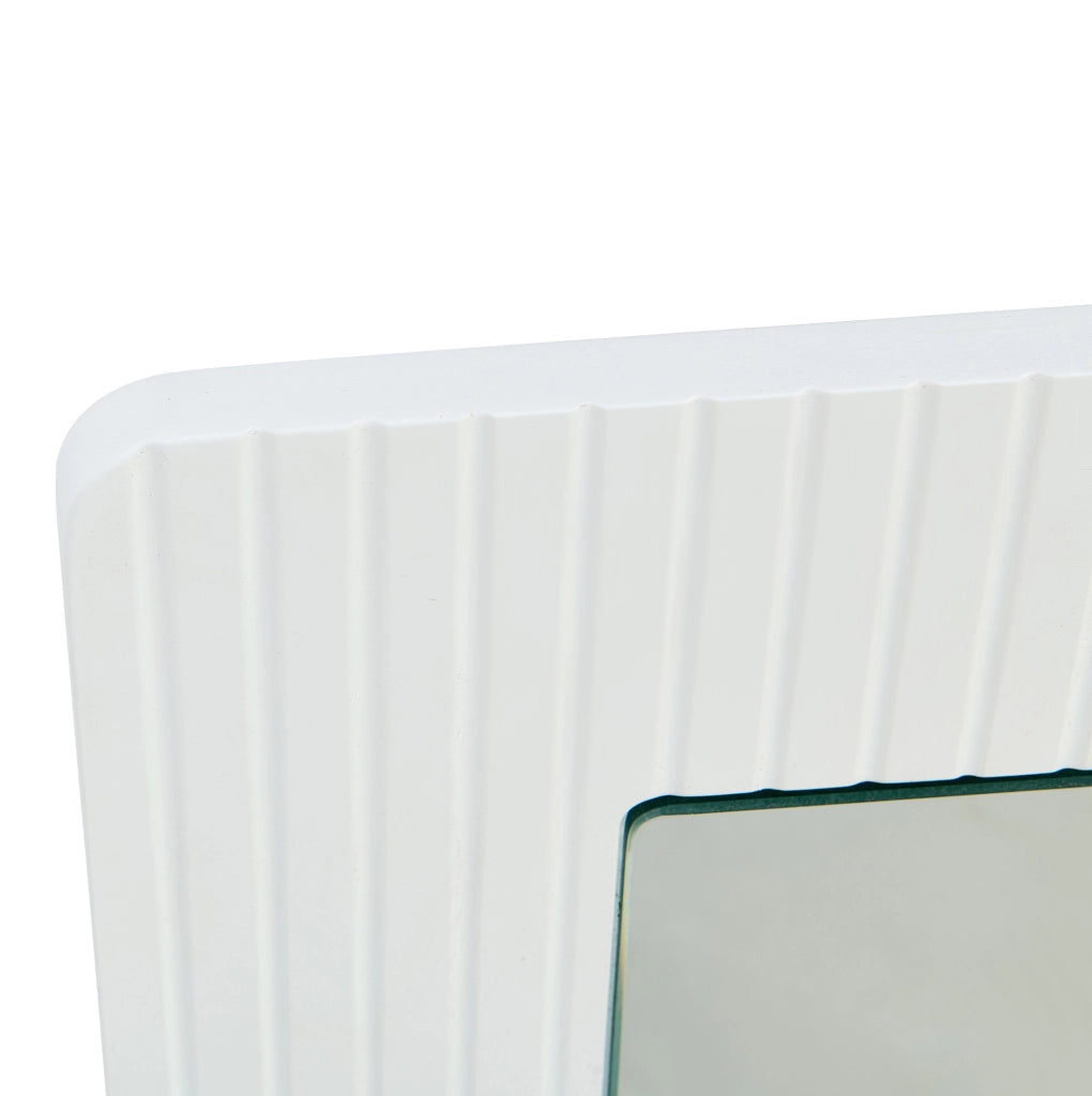 Specchio da parete quadrato 80 x 80 cm con cornice bianca in MDF