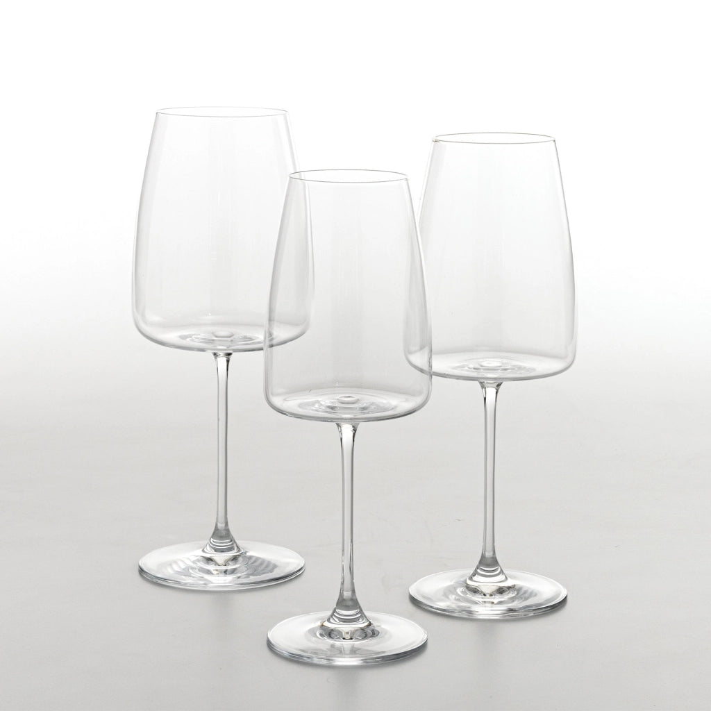 Zafferano Set 6 Calici per Spumante Collezione Altopiano in Vetro Sonoro Superiore Trasparente 42 cl - Design Elegante per Brindisi di Qualità