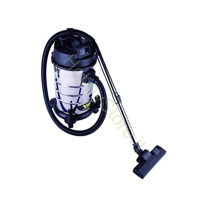 Vigor 9934023 VBA-30L Bidone Aspirapolvere Solidi e Liquidi 30 L 1200 W Filtro HEPA Serbatoio Inox Presa Elettroutensili