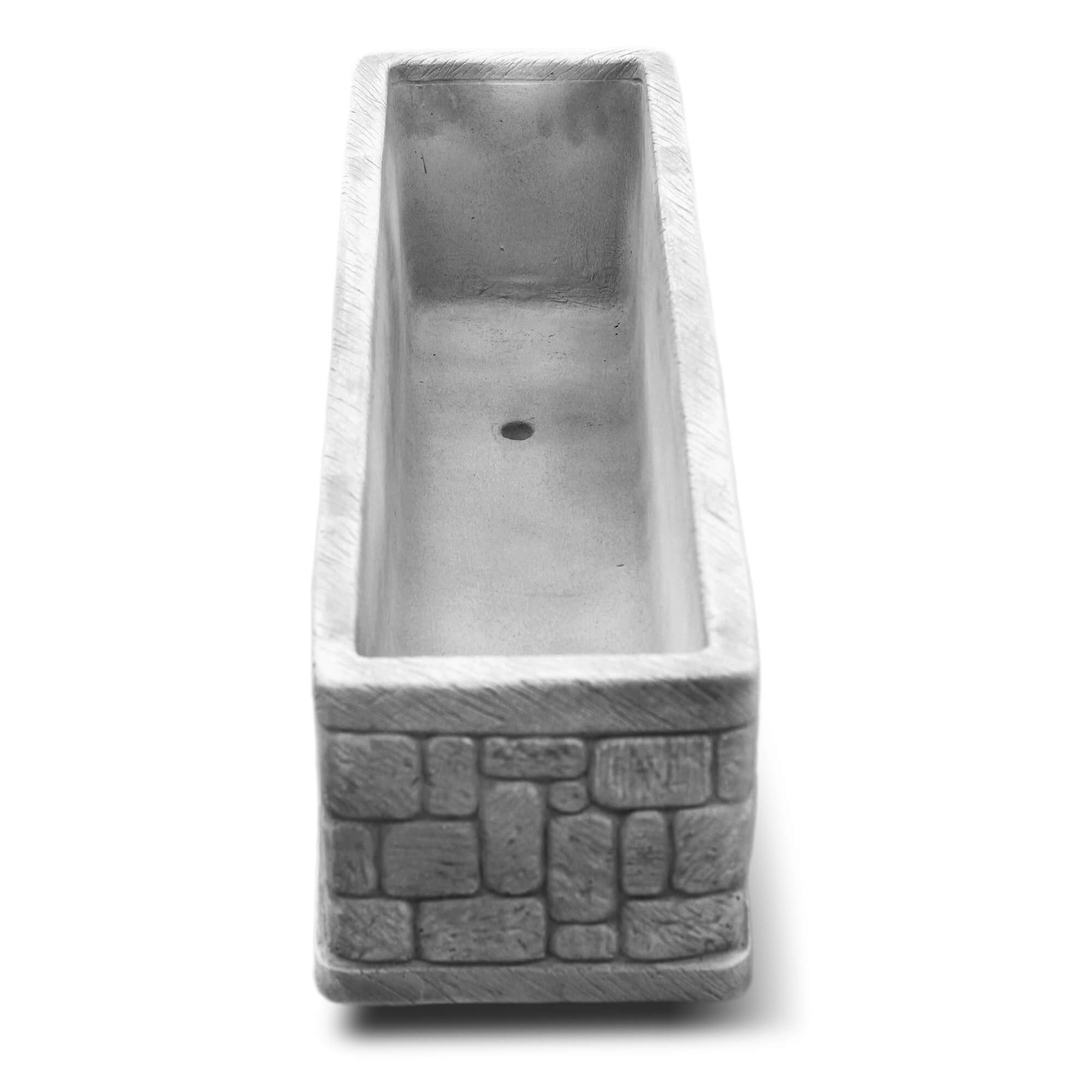 Fioriera da Giardino 100x27x29 cm in Cemento Granulato di Marmo Presolana Grande Grigio