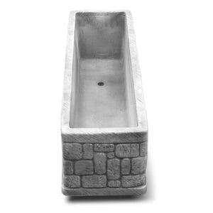 Fioriera da Giardino 100x27x29 cm in Cemento Granulato di Marmo Presolana Grande Grigio