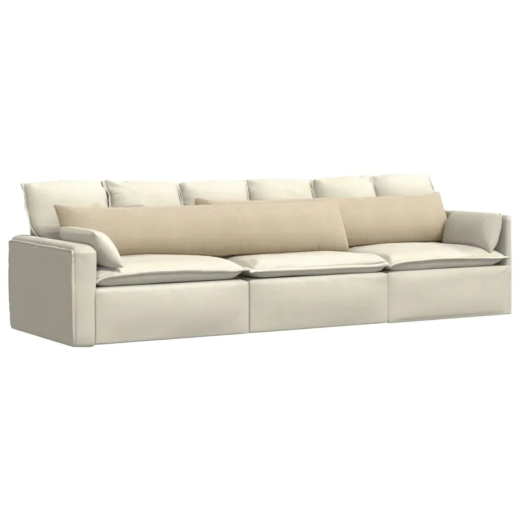 Cuscini da Divano 2 pcs Crema 200 x 40 cm Tessuto
