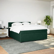 Giroletto a Molle con Materasso Verde Scuro 180x200 cm Velluto 3290115