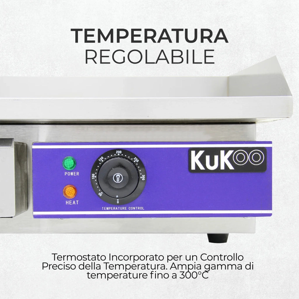 Piastra Elettrica da Cucina 50cm per Bar, Caffé, Ristoranti, Feste e Barbecue