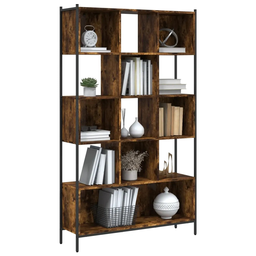 Libreria Rovere Fumo 102x28x172 cm in Legno Multistrato 3213659