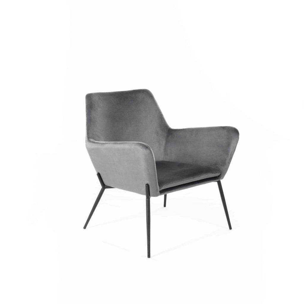 Poltrona 71,5x54xH70 cm in Velluto Gin Antracite e Nero