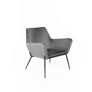Poltrona 71,5x54xH70 cm in Velluto Gin Antracite e Nero