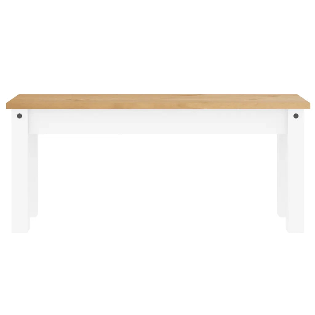 Panca da Pranzo PANAMA Bianca 105x30x45 cm Legno Massello Pino 4005713