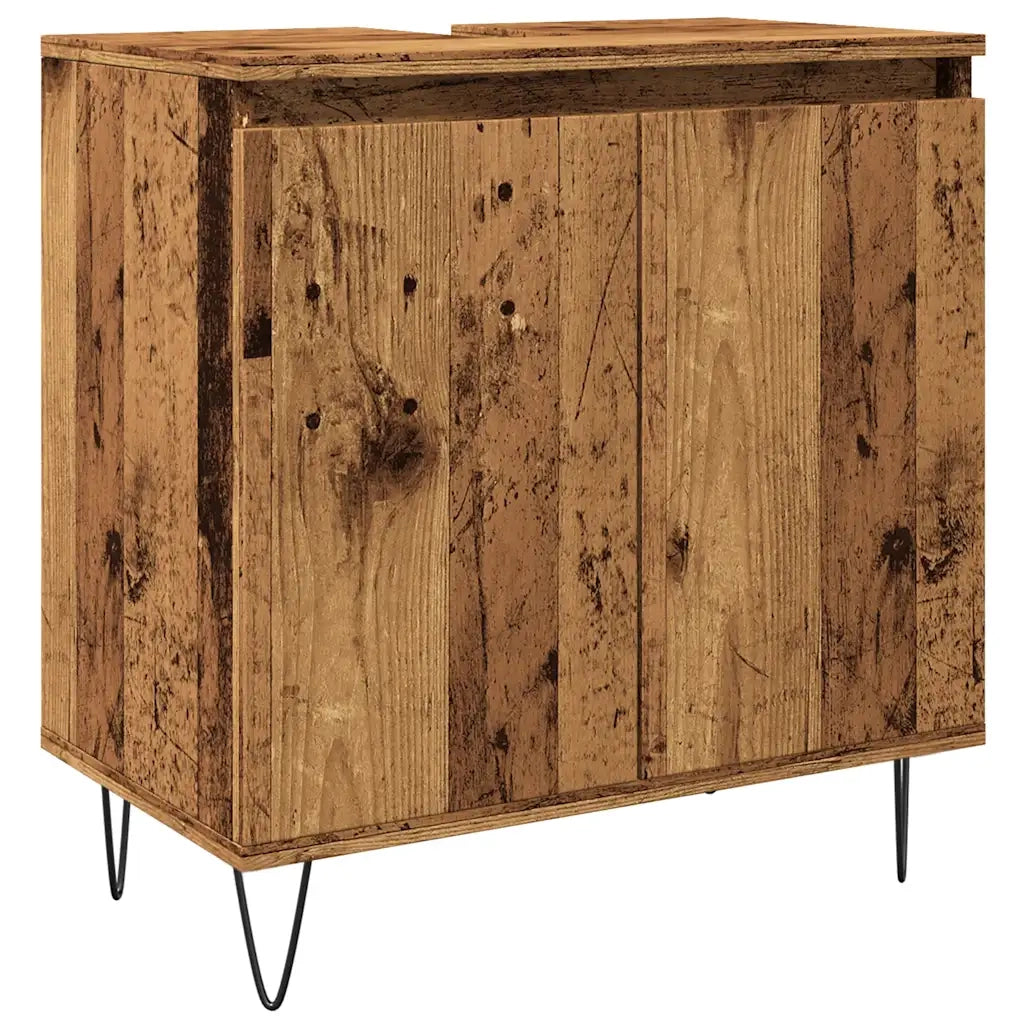 Mobile da Bagno Legno Vecchio 58x33x60 cm in Truciolato