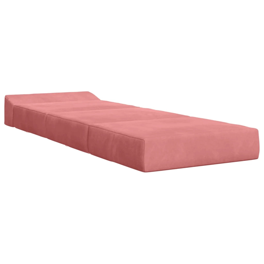 Divano Letto Pieghevole Rosa 200 x 70 x 15 cm Velluto 900010