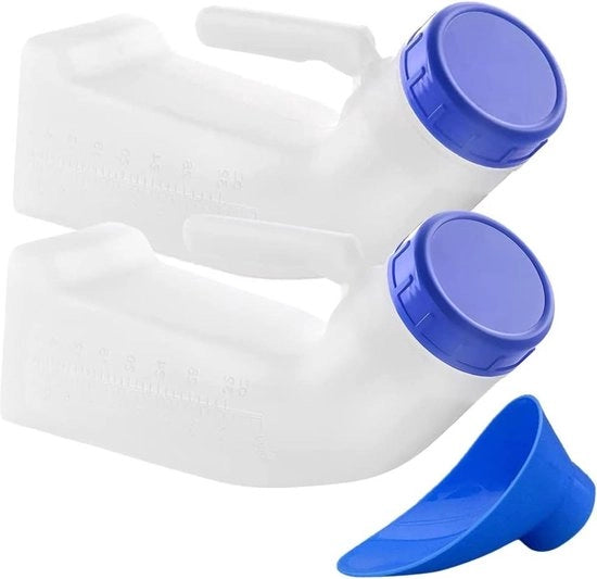 Urinoir unisex da 2 pezzi - urinaal portatile 1000 ml - urinali unisex - contenitore di urina per emergenze - impermeabile - per viaggi in auto, campeggio e outdoor.