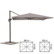 Ombrellone a Braccio Deluxe 3x3 m Grigio Reclinabile