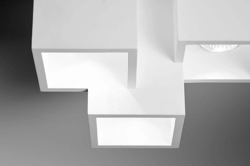 HERAEA lampada da soffitto a 3 Luci in gesso bianco attacco GU10 19x24cm