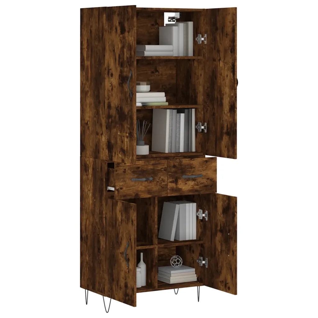 Credenza | Madia | Buffet da pranzo | Armadio da pranzo Rovere Fumo 69,5x34x180 cm in Legno Multistrato