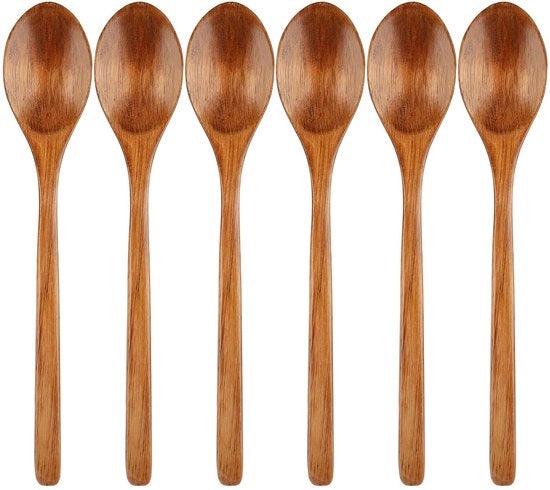 Set di Cucchiai in Legno - Realizzato a Mano con Legno di Nanmu - 23.5 cm di Lunghezza e 4.2 cm di Larghezza