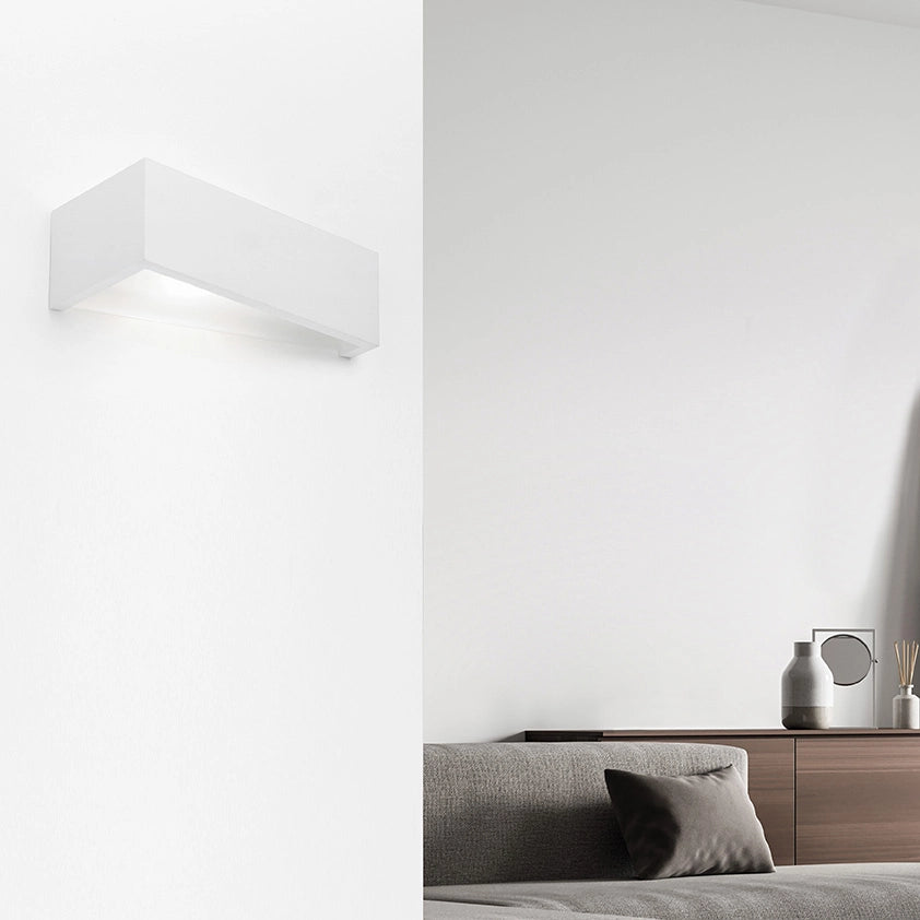 Applique TEOS Parete 1 Luce bianca in gesso doppia emissione attacco G9 23cm