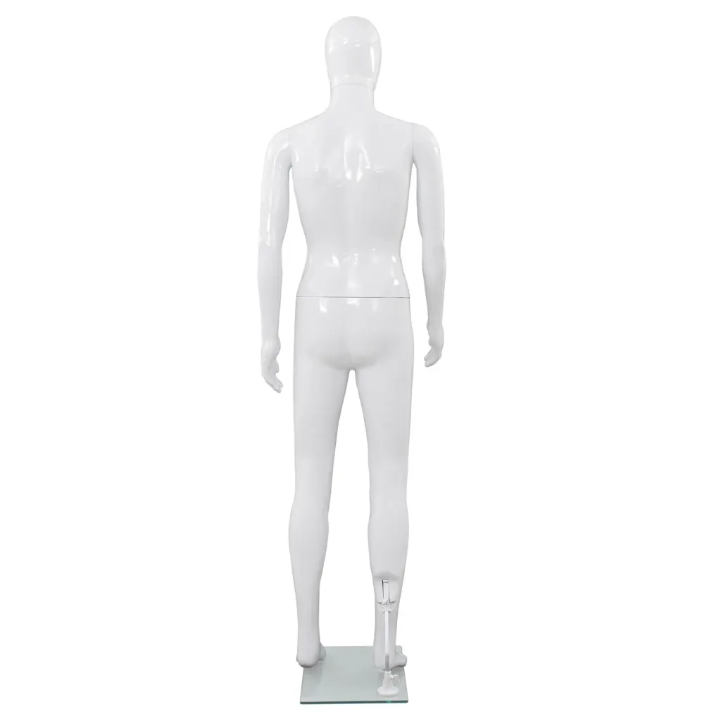 Manichino Uomo Figura Intera Base in Vetro 185 cm Bianco Lucido 142926