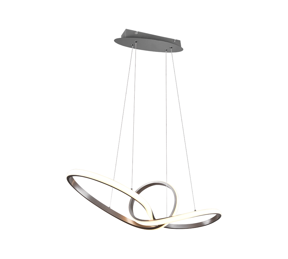 Lampada Sospensione Led Interno Lampadario Moderno Acciaio Sansa GD Trio