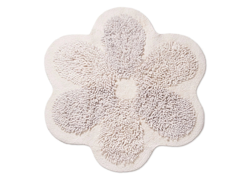 Tappeto A Fiore Casa Bagno Cotone Spugna Morbida Antiscivolo Flower Avorio
