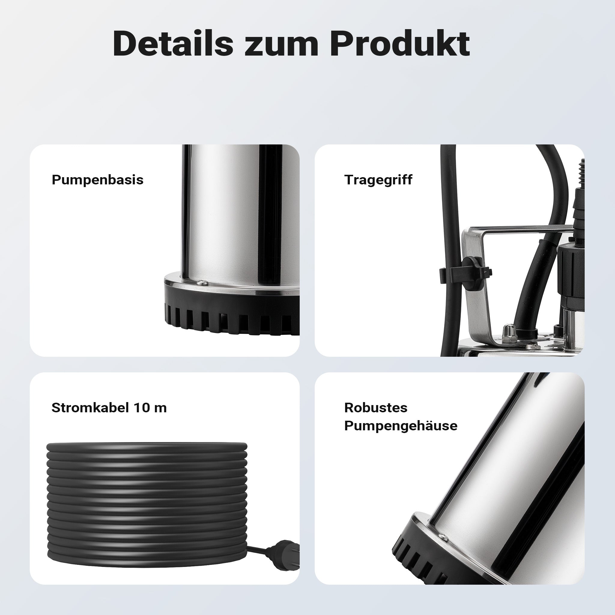 Pompa sommersa acque nere 7500l/h 400W Elettropompa a immersione per acque reflue