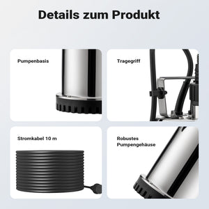 Pompa sommersa acque nere 7500l/h 400W Elettropompa a immersione per acque reflue