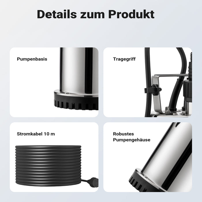 Pompa sommersa acque nere 7500l/h 400W Elettropompa a immersione per acque reflue