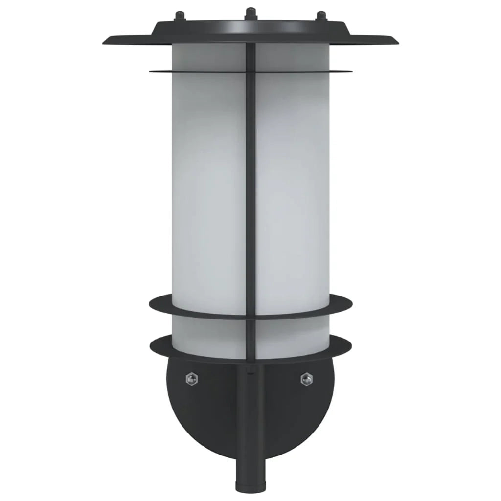 Set di 2 applique da esterno 19 x 19 x 31 cm per un'atmosfera elegante nel tuo giardino in acciaio inox nero 02_0056601
