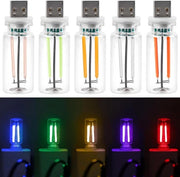 Set di Luci per Interno dell'Auto da 5 pezzi - Luci Notturne a Tasto per Ambiente, Laptop, Power Bank (Blu + Rosso + Verde + Viola + ...)