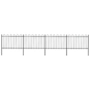 Recinzione da Giardino con Parte Superiore ad Anello in Acciaio 671x120 cm Nero 277668