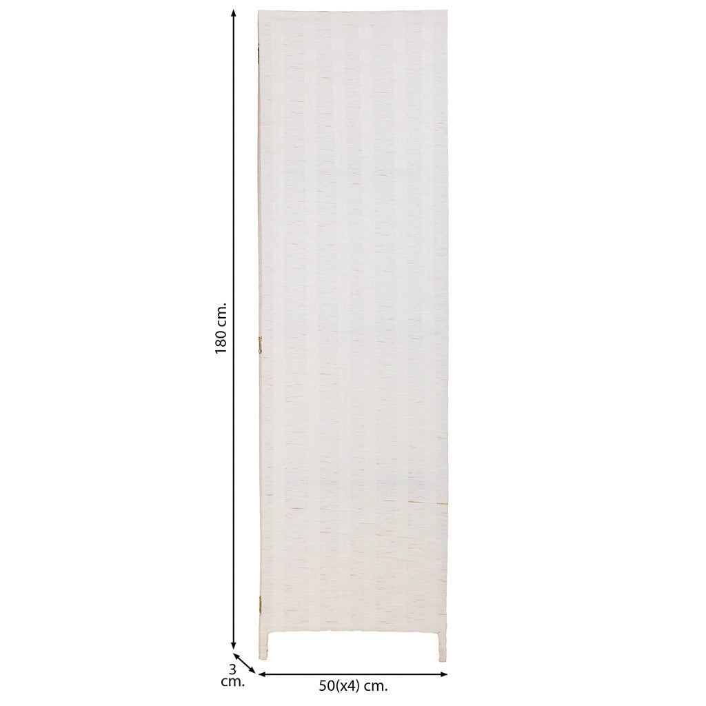 Biombo de papel trenzado 4 hojas 50(x4)x3x180h cm