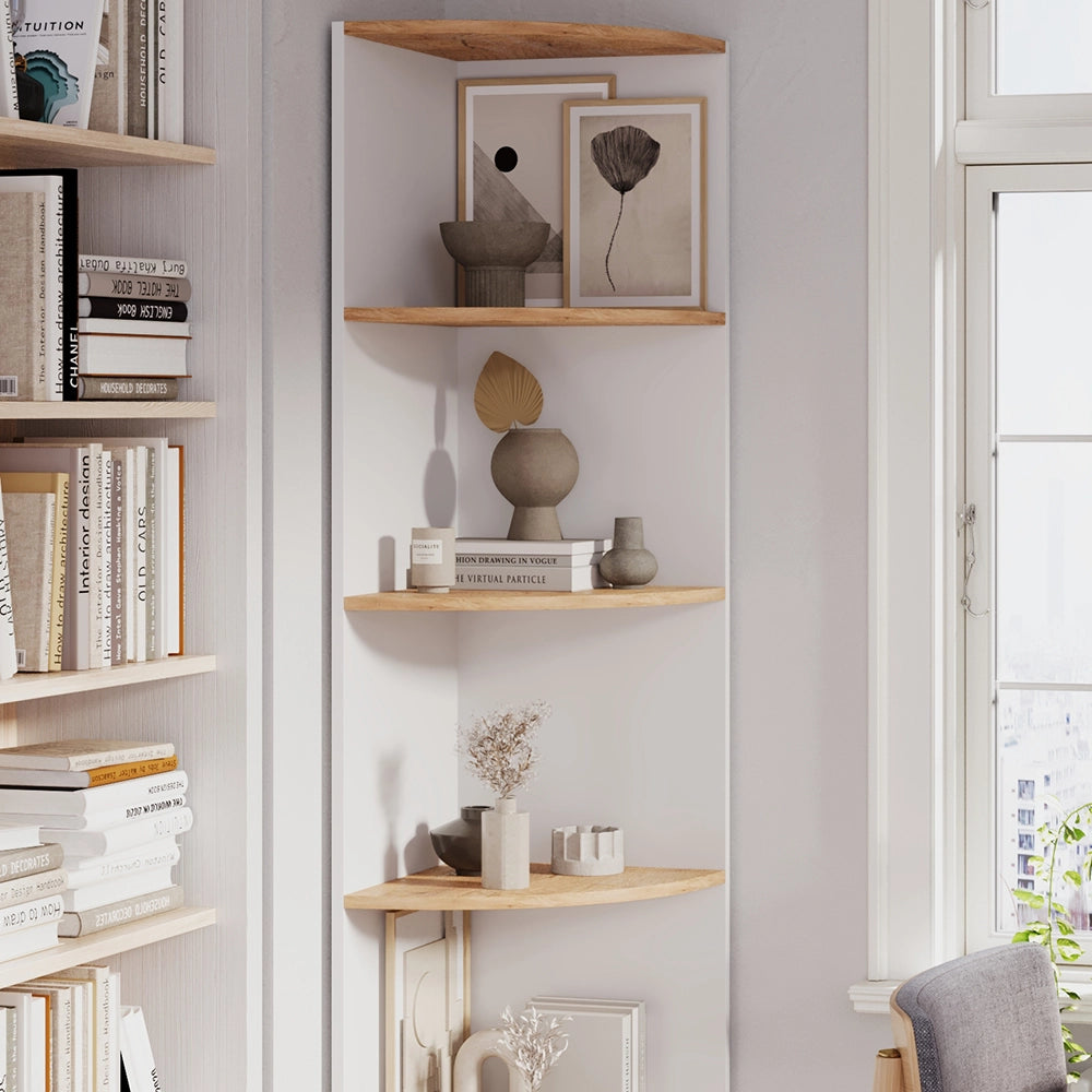 Vicco Scaffale ad angolo Rovere bianco/dorato 40 x 180.6 cm