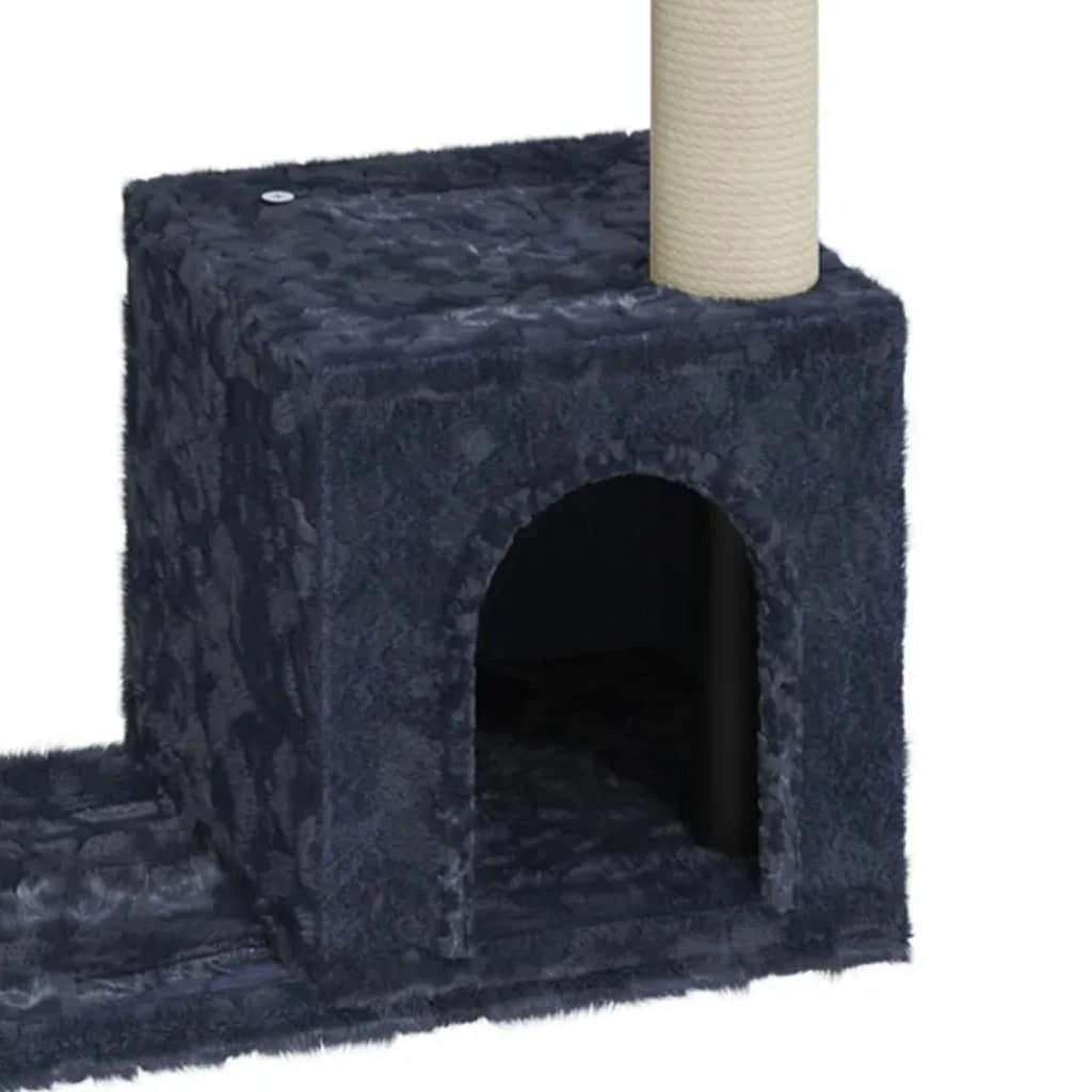 Tiragraffi per gatti torre per arrampicata giocattolo piattaforma per arrampicata con tiragraffi in sisal scuro 70 cm grigio 02_0022701
