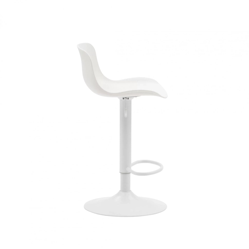  set 2 sgabelli regolabili in polipropilene bianco con poggiapiedi