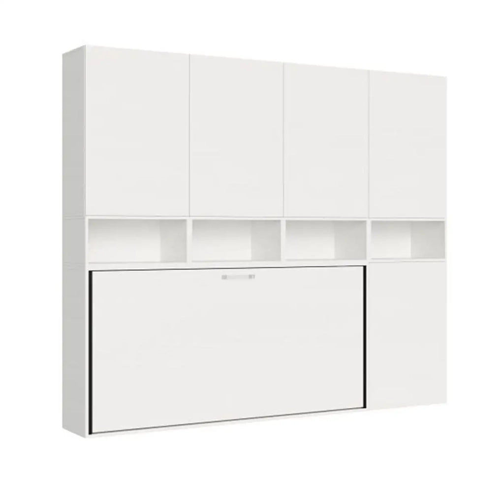 Letto singolo a scomparsa Kando comp.B con materasso bianco frassino