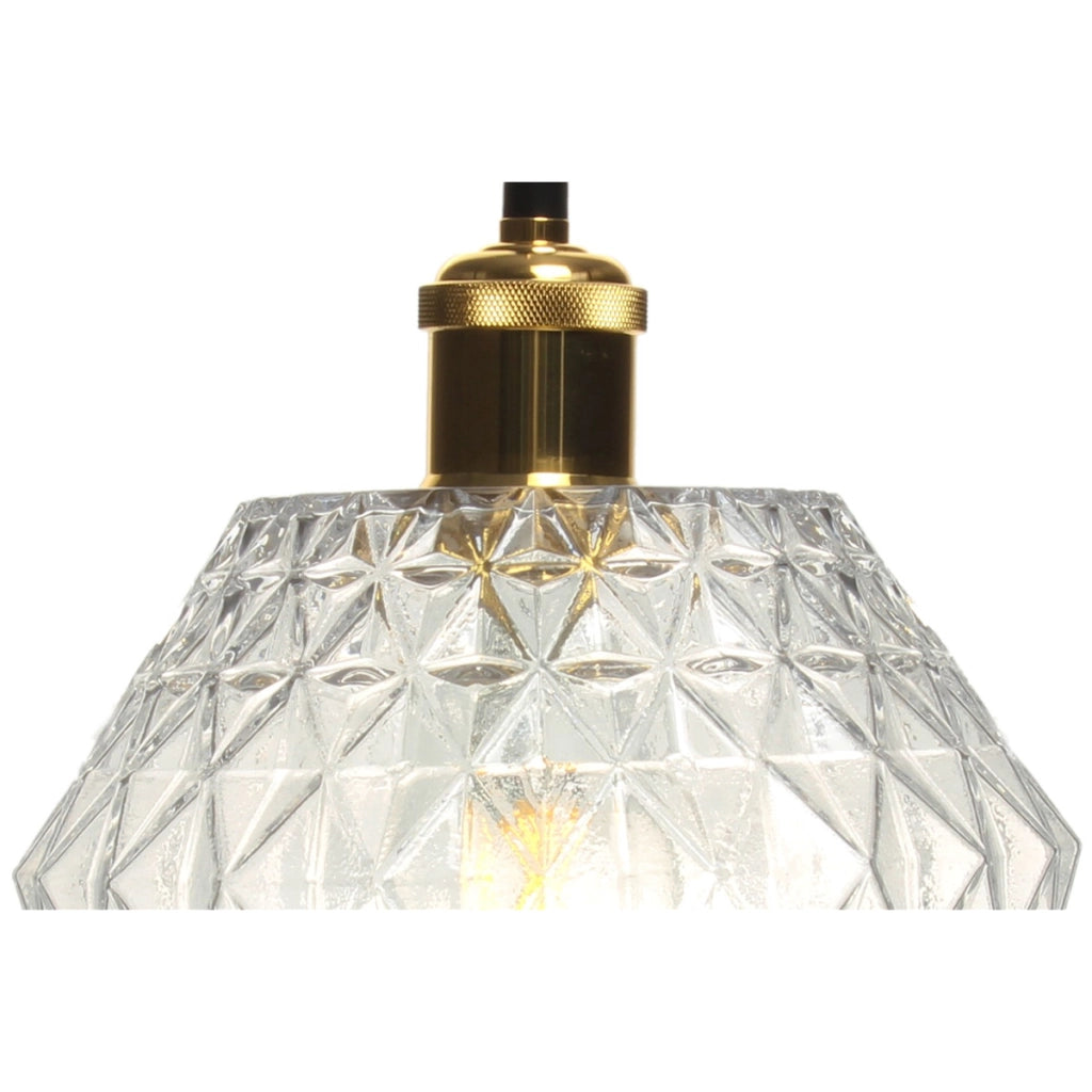 Lampada a sospensione Lea in vetro sfaccettato