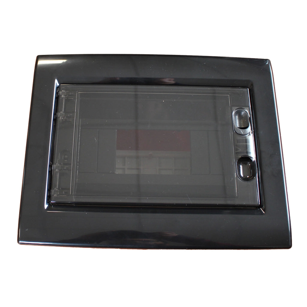 Centralino da incasso 8 moduli con portello fumé e telaio estraibile, nero, 240x195x80 mm, ideale per installazioni elettriche domestiche e professionali
