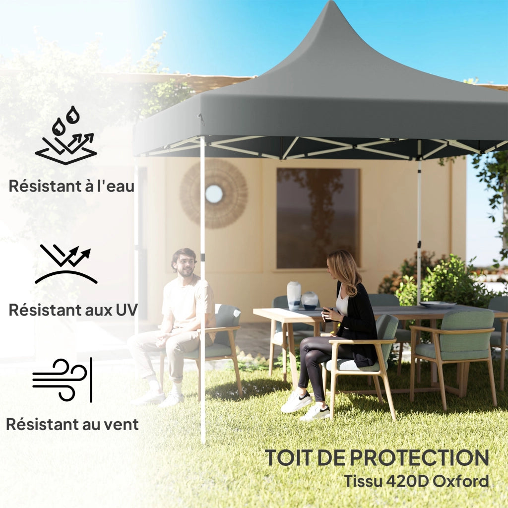 Tonnelle da giardino pieghevole ¨C Minimal ¨C grigio 300x300x210 cm