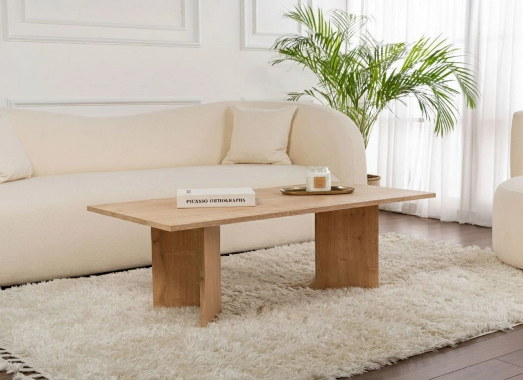 Turate, Tavolino da Salotto Forma Rettangolare, 119x60x40h cm Marrone Rovere