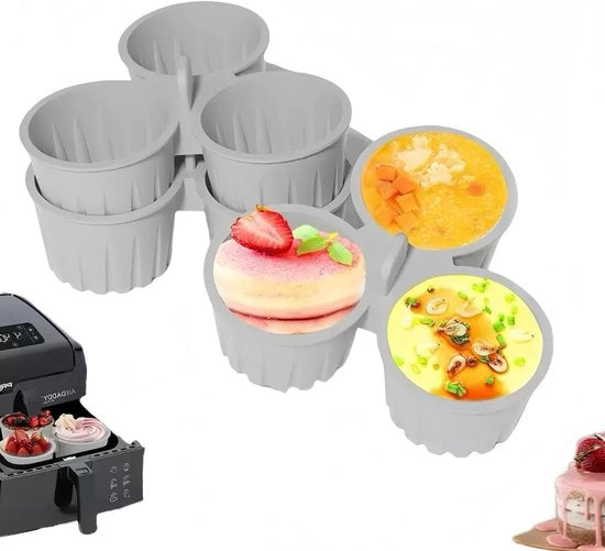 Ei Moulds a Silicone 2-Pack - 3 Cucchiaini di Capacità 135 ml - Antiaderente, Riciclabile e Safedomestico - Grigio
