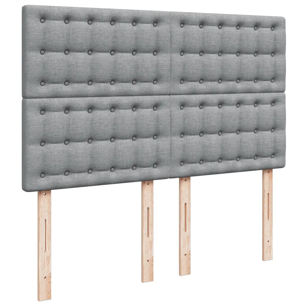 Giroletto a Molle con Materasso Grigio Chiaro 160x200cm Tessuto