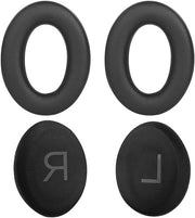 Orecchini di sostituzione morbidi a base di gel per cuffie per capelli - Nero - Adatto a QC35 QC25 QC15 Soundlink/Soundtrue