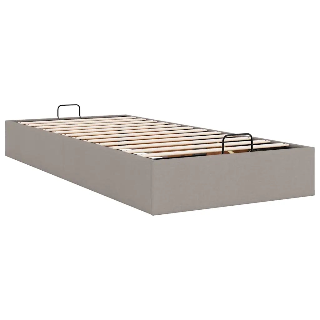 Struttura Letto Pouf senza Materasso Tortora 100x200cm Tessuto 3310858