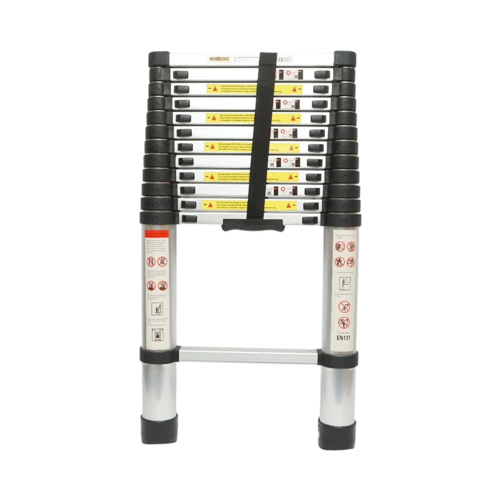 Scala telescopica in alluminio Crownman, 3,8 m, 13 gradini antiscivolo, portata massima 150 kg